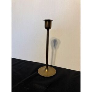 Vintage Solid Brass Taper Candlestick Holder Made in Thailand, Minimalist 7.25"